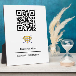 Placa Expositora Código QR Wifi personalizado | Moderno contraseña 