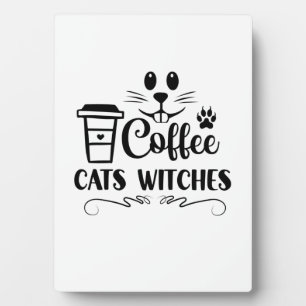 Placa Expositora Coffee de Halloween Cats Witts Cumpleaños