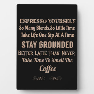 Placa Expositora Coffeeology Coffee Quote