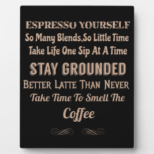 Placa Expositora Coffeeology Coffee Quote