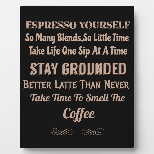 Placa Expositora Coffeeology Coffee Quote (Frente)