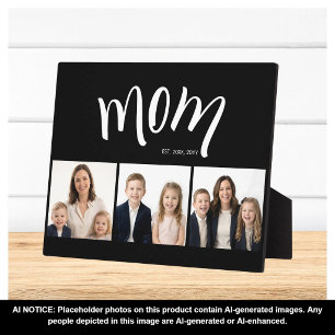 Placa Expositora Colage de 3 fotos personalizadas para mamá e hijos