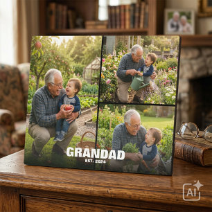 Placa Expositora Colage de Fotos de Abuelo Regalo de Memoria
