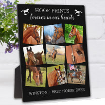 Colage de Fotos de Caballo con Huellas de Pezuñas 