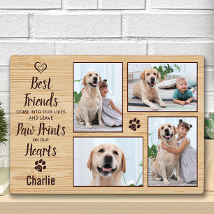 Placa Expositora Colage de Fotos Personalizadas de Huellas de Patas
