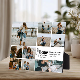 Placa Expositora Colage de Fotos Personalizado Bonus Mama con Letra