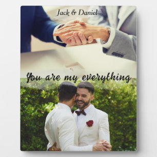Placa Expositora Colaje de 2 fotos Gay - regalo de boda y aniversar
