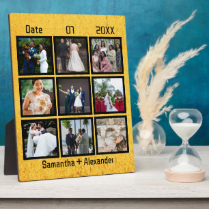 Placa Expositora Colaje de 9 Fotos de Bodas Personalizadas Modernas