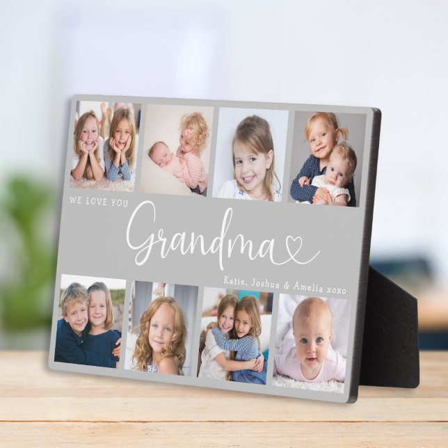 Placa Expositora Colaje de Fotos de Abuela Moderna Corazón Script (Subido por el creador)