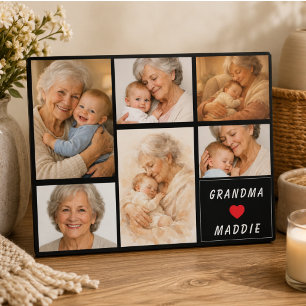 Placa Expositora Colaje de Fotos Personalizadas de la Abuela   Día 
