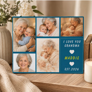 Placa Expositora Colaje de Fotos Personalizado de Abuela   Día de l