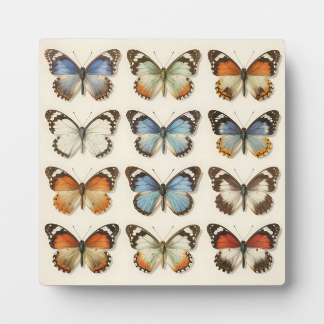 Placa Expositora Colección de Especímenes de Mariposas Antiguas (Frente)