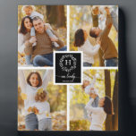 Placa Expositora Colgajo de Fotos de Familia con Monograma para Dec<br><div class="desc">Colgajo de Fotos de Familia con Monograma para Decoración del Hogar</div>