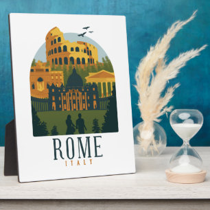 Placa Expositora Coliseo Romano Vintage