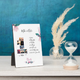 Placa Expositora Collage de Aniversario del Boda de Compromiso reci