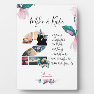 Placa Expositora Collage de Aniversario del Boda de Compromiso reci