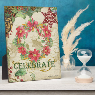 Placa Expositora Collage de copos de nieve de la Paz del Cono de Pi