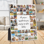 Placa Expositora Collage de fotos 64 personalizado con presupuesto<br><div class="desc">Crea tu propia placa fotográfica personalizada con 64 de tus fotos junto con citas personalizados,  letras de canciones u otros textos en caligrafía de escritura elegante.</div>