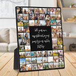 Placa Expositora Collage de fotos 64 personalizado con presupuesto<br><div class="desc">Crea tu propia placa fotográfica personalizada con 64 de tus fotos junto con citas personalizados,  letras de canciones u otros textos en caligrafía de escritura elegante.</div>