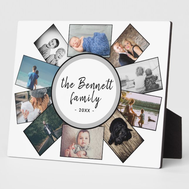 Placa Expositora Collage de fotos Anual Moderno de la Familia Keeps (Lado)