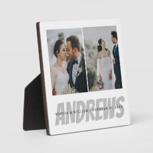 Placa Expositora Collage de fotos Boda personalizado estilo elegant