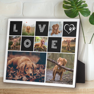 Placa Expositora Collage de fotos de amor al corazón del perro