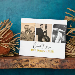 Placa Expositora Collage de fotos de cumpleaños masculino moderno