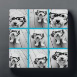 Placa Expositora Collage de fotos de Instagram Aqua con 9 fotos cua<br><div class="desc">¡Usa tus fotos sin marcos para crear tu propia pieza de arte! Añade tus fotos e instantáneas favoritas a esta tira para un divertido guardián de la memoria. Una forma artística de mostrar tus mejores fotos para compartir fotos.</div>