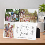 Placa Expositora Collage de fotos de los nietos Los abuelos hacen v<br><div class="desc">Collage de fotos de familia con una cuidadosa cita editable haciendo un regalo elegante y lindo para los abuelos en un cumpleaños,  el Día del Padre o el Día de la Madre. Día de los abuelos o Navidades.</div>