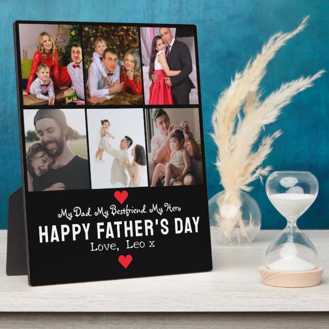 Placa Expositora Collage de fotos de "Mejor Papi Nunca" (Lado)