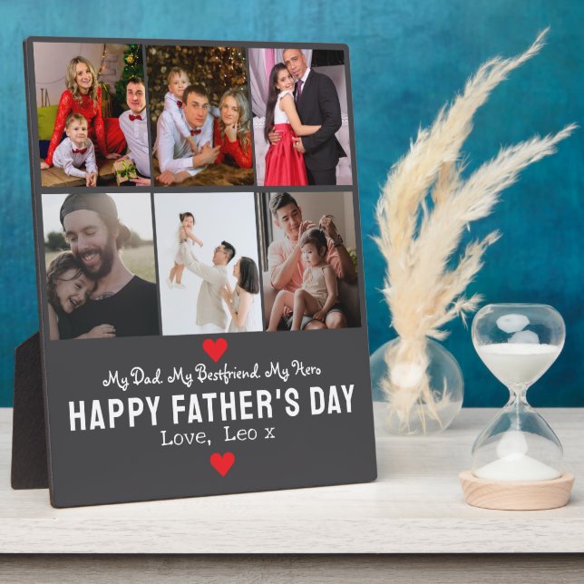 Placa Expositora Collage de fotos de "Mejor Papi Nunca" (Lado)