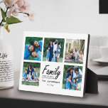 Placa Expositora Collage de fotos de memoria de citas familiares Ma<br><div class="desc">Apreciar los momentos familiares con nuestro Collage de fotos de memoria de citas familiares ¡Mantente moderno de la placa de caballete! Esta hermosa placa de caballete presenta una sincera frase de tipografía de escritura: "Familia. Donde la vida empieza y el amor nunca termina". Debajo de la cita, personalizarla con su...</div>