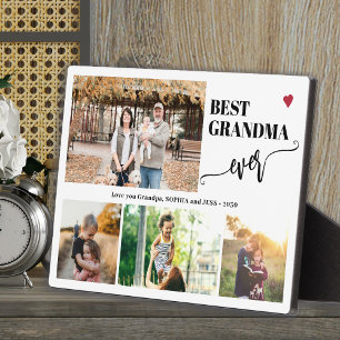 Placa Expositora Collage de fotos de nietos mejor abuela del mundo 