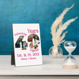 Placa Expositora Collage de fotos del 40º aniversario del Boda Rojo