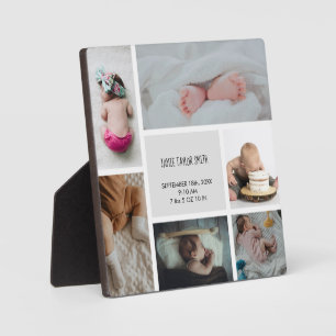 Placa Expositora Collage de fotos del bebé Keepsake Nombre Fecha de