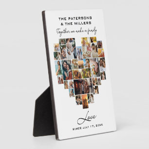 Placa Expositora Collage de fotos del corazón de aniversario de la 