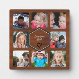 Placa Expositora Collage de fotos del Día del Padre Faux Wood