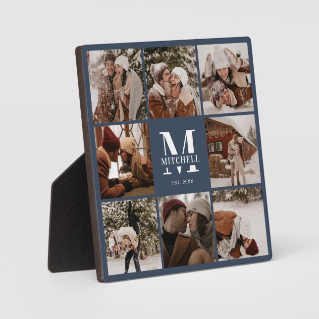 Placa Expositora Collage de fotos familiar Personalizado moderno |  (Anverso)