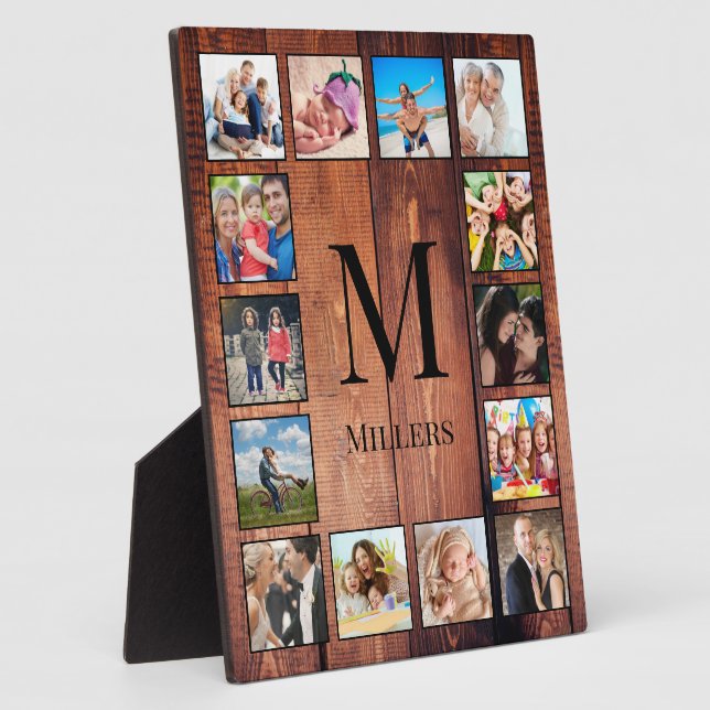 Placa Expositora Collage de fotos familiar personalizado recuperó m (Lado)