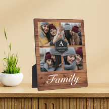 Collage de fotos familiares de 4 imágenes de mader