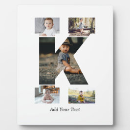 Placa Expositora Collage de fotos K de letras negras y blancas
