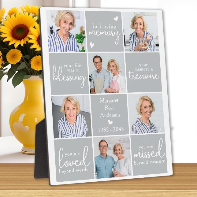 Placa Expositora Collage de fotos moderno conmemorativo personaliza (Subido por el creador)