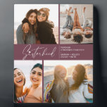 Placa Expositora Collage de fotos moderno de hermandad morado<br><div class="desc">Disfruta de un collage especial de fotos de tus hermanas o mejores amigos. Con una tipografía de estilo característico con un corazón en la parte superior y un texto para su personalizar. Si desea cambiar cualquier tipo de letra, color, etc, pulse sobre el personalizar para acceder al panel de diseño....</div>