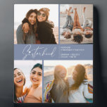 Placa Expositora Collage de fotos moderno de la hermandad azul hume<br><div class="desc">Disfruta de un collage especial de fotos de tus hermanas o mejores amigos. Con una tipografía de estilo característico con un corazón en la parte superior y un texto para su personalizar. Si desea cambiar cualquier tipo de letra, color, etc, pulse sobre el personalizar para acceder al panel de diseño....</div>