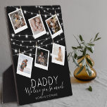 Placa Expositora Collage de fotos moderno de luces de cadena<br><div class="desc">6 mantas personalizadas especiales, un regalo de recuerdos atesorados que se pueden conservar para siempre. La placa contiene 6 fotos, el texto de la plantilla dice 'DADDY, I LOVE YOU TANTO' pero esto puede cambiarse a cualquier pariente y está firmado con quién es. Un gran regalo para el día del...</div>