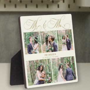 Placa Expositora Collage de fotos personalizadas de boda Sr y Sra