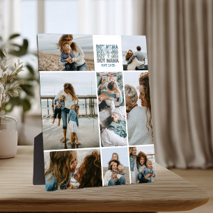 Placa Expositora Collage de fotos personalizadas para mamá de 8 hij