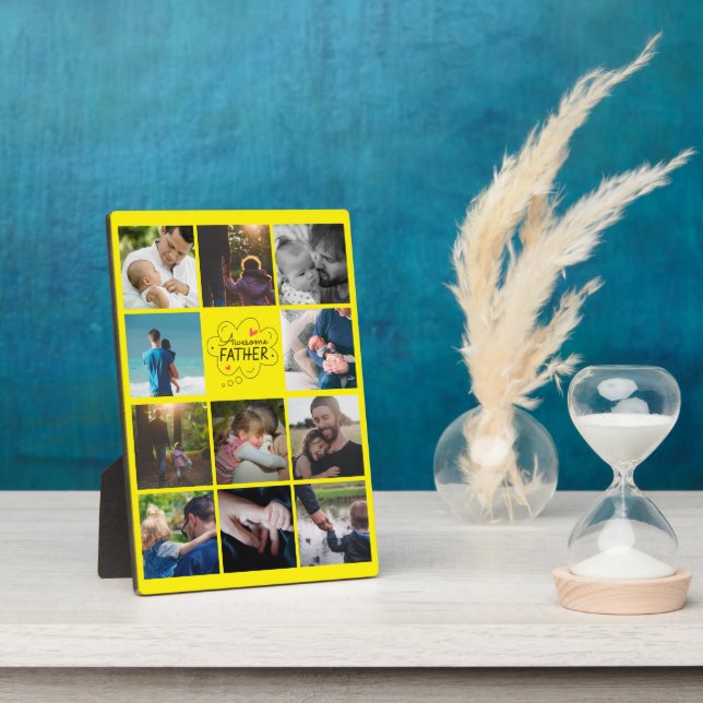 Placa Expositora Collage de fotos personalizado 11 El mejor regalo  (Lado)