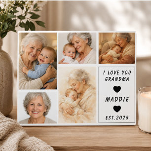 Placa Expositora Collage de fotos personalizado de la abuela Día