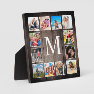 Placa Expositora Collage de fotos personalizado Familia Rustic Farm